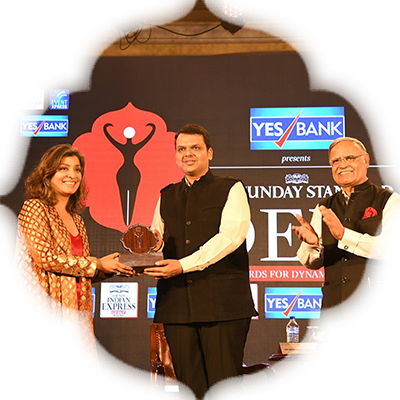 Designer Divya Thakur receiving the Devi Award