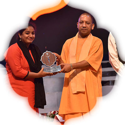 Red Brigade founder Usha Vishwakarma collects the award for her battle for women's rights