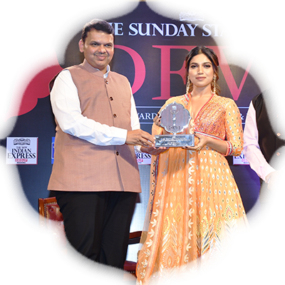 Actor Bhumi Pednekar receives the Devi Award from the CM