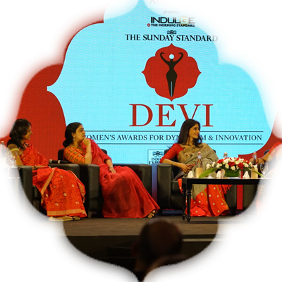 Kaveree Bamzai hosts a panel of jovial speakers at the discussion session