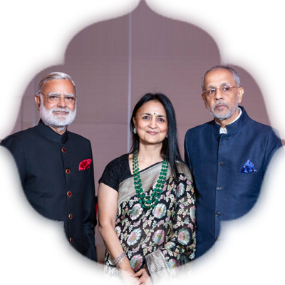 Chairman of the Express Publications Manoj K Sonthalia  with his wife Kalpana and Editorial director of the New Indian Express Group Prabhu Chawla