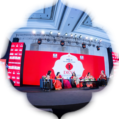 Fisheye view of the panel discussion moderated by Kaveree Bamzai