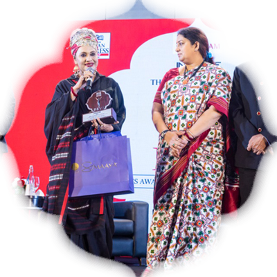 Devi awardee Alokananda Roy gives her acceptance speech