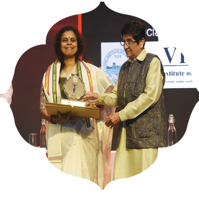 P.Poorna Chandrika, Former Director, Institute of Mental Health receives  Devi Awards, in Chennai on Wednesday. Express / R.Satish Babu