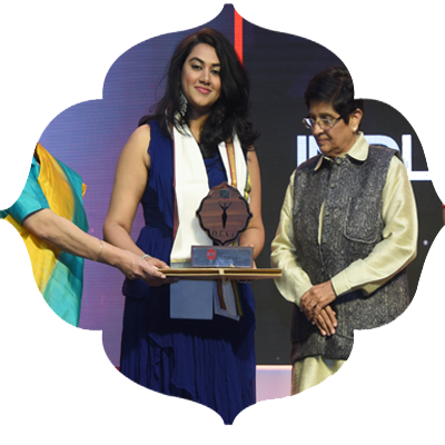 Ramya S Moorthy, Founder, Nimaya Robotics receives  Devi Awards, in Chennai on Wednesday. Express / R.Satish Babu