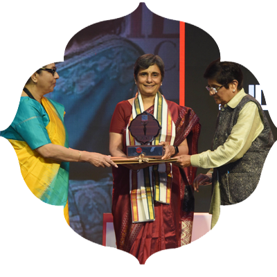 Gagandeep Kang, Physician-Scientist receives  Devi Awards, in Chennai on Wednesday. Express / R.Satish Babu