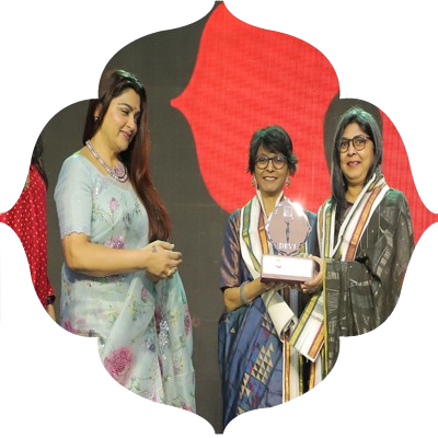 Sarita Ganeriwala and Sarika Ginodia, Co founders of the fashion label Karomi receive the award