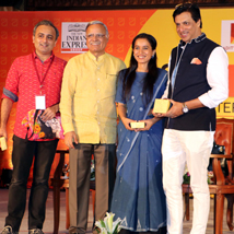 Movie critic Jai Arjun, TNIE Editorial Director Prabhu Chawla, actor Tillotama Shome and filmmaker Madhur Bhandarkar at Odisha Literary Festival, 2017.