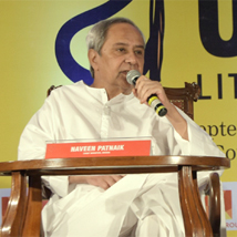 Chief Minister Naveen Patnaik and Editorial Director of The New Indian Express Prabhu Chawla during 'Rising from The East : What's Next for Odisha?' session