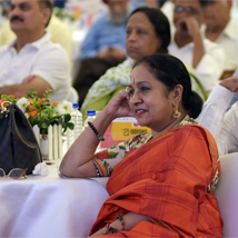 CEO of TNIE Laxmi Menon sitting in the audience at Odisha Literary Festival 2019