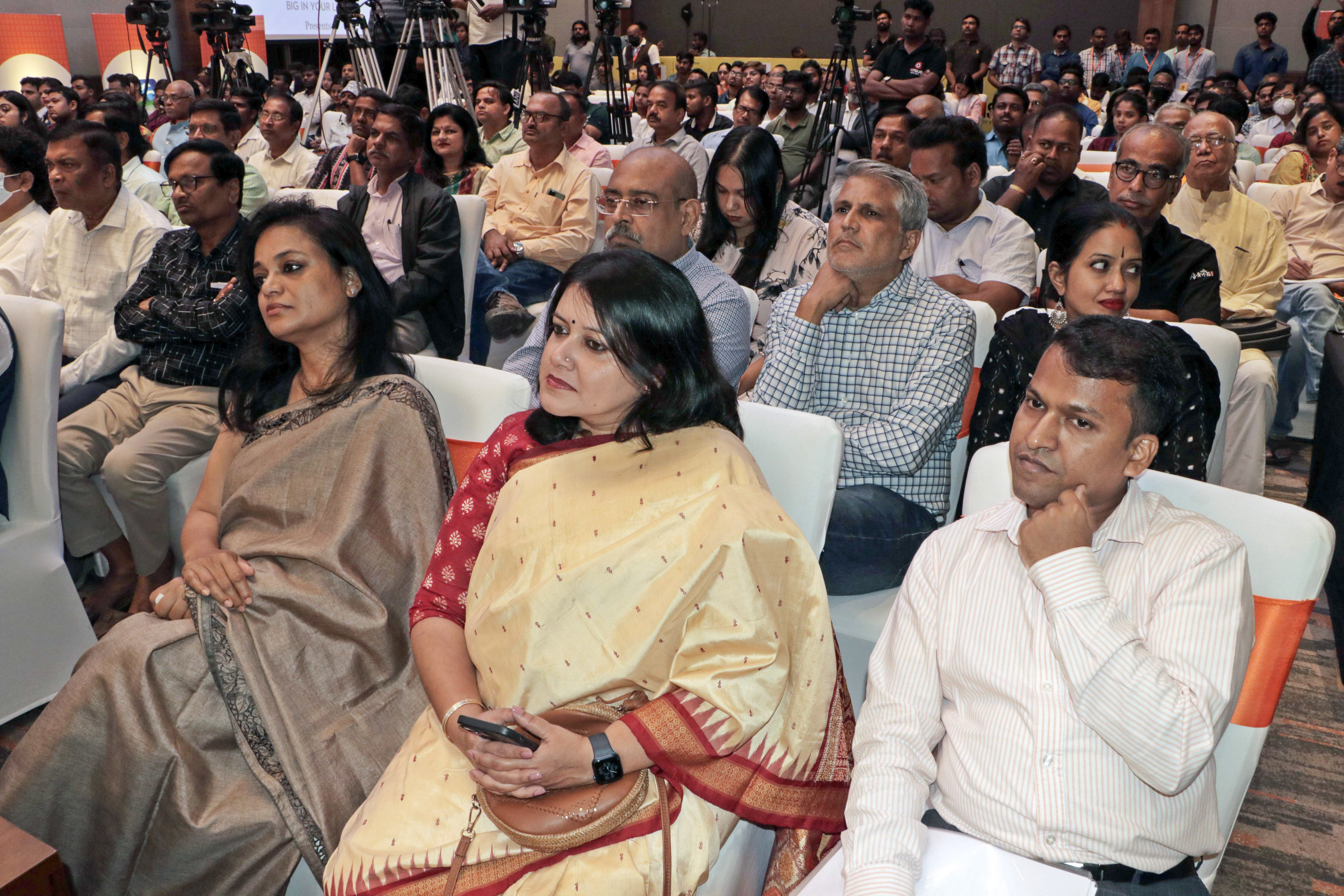 Guests and Audience on the first day of Odisha Literary Festival in Bhubaneswar. Express / Shamim Qureshy
