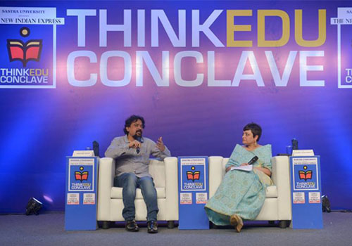 Cinematographer-Filmmaker Santosh Sivan in conversation with Shampa Dhar-Kamath during a special session for students