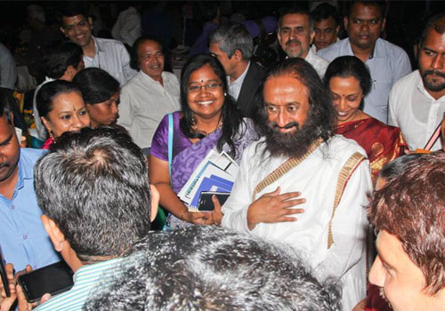 Sri Sri Ravi Shankar, Founder of Art of Living interacts with the audience