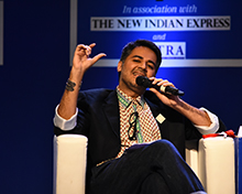 Parmesh Shahani, Head, Godrej India Culture Lab speaks during the panel discussion.