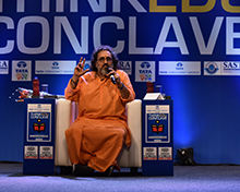 Swami Amritaswarupananda Puri speaks at ThinkEdu 2018.