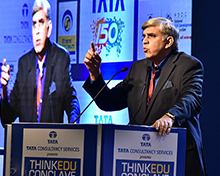 Delhi University former Vice Chancellor Dinesh Singh speaks at ThinkEdu 2018.
