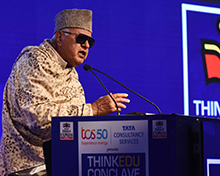 Is India's education system divisive, wondered former Jammu and Kashmir CM Farooq Abdullah, also talking the need for peace and one's mother tongue