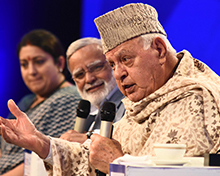 Is India's education system divisive, wondered former Jammu and Kashmir CM Farooq Abdullah in conversation with Smriti Irani, Union Minister for Textiles and TNIE Editorial Director Prabhu Chawla