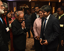 Former president and Bharat Ratna awardee Pranab Mukherjee greets all | (Pic: Ashwin Prasath)