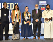 (Feom L) Aiyar, columnist and author, Aishwarya Manivannan, Artist-Educator, Stanzin Kunzang, Educator, Manickam Tagore, MP, INC, and Vamsi Krishna, CEO, Vedantu and PWC Davidar, Former IAS officer, deliberating on the topic 'Jobs or Careers: Preparing the 21st Century Student' at a session chaired by Shankar  at the ThinkEdu conclave 2020 hosted by The New Indian Express