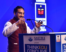 Ramesh Pokhriyal 'Nishank', Minister of HRD, speaks on the topic 'The New Education Policy: Break from the Past' at a session chaired by Prabhu Chawla, Editorial Director, The New Indian Express at the ThinkEdu conclave 2020 hosted by The New Indian Express