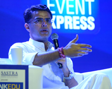 Sachin Pilot, Deputy CM, Rajasthan, speaking on the topic 'Competition or Cooperation: View from the State' at a session chaired by Prabhu Chawla, Editorial Director, The New Indian Express at the ThinkEdu conclave 2020 hosted by The New Indian Express