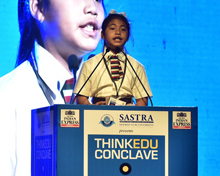  Licypriya Kangujam, Climate change activist, speaking on the topic 'My war against climate change' at the ThinkEdu conclave 2020 hosted by The New Indian Express
