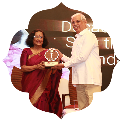 Maya Mohan, teacher, educator, a specialist in personalised education and skill development, and founder of Tattwa Centre for Learning, received the Devi Award.