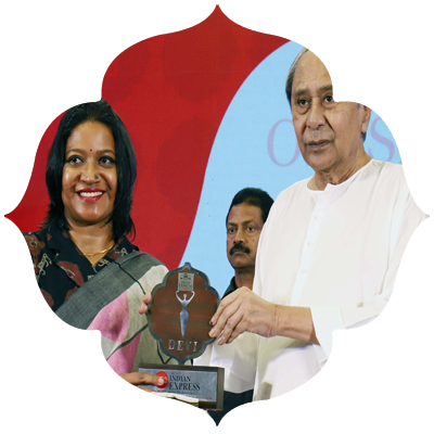 Former Chief Minister Naveen Patnaik presenting Odisha Devi Awards to Lipsa Hembram