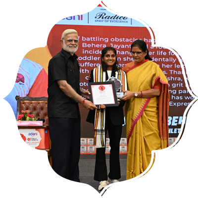 Jayanti Behera, Para Athlete receives the Devi Awards Odisha 2026. 