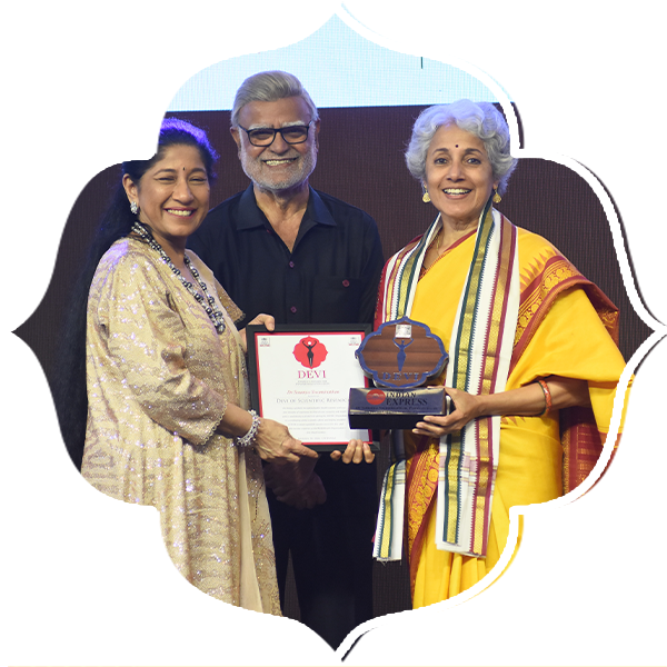 Devi of Scientific Research: Dr. Soumya Swaminathan honoured with the Devi Award in Chennai.