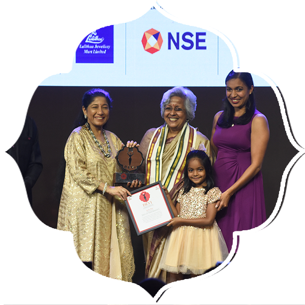 Aysha Rau, thespian and founder of The Little Theatre, was honoured at the 37th Devi Awards in Chennai.