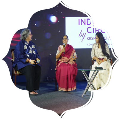 Panellistis during a discussion on 'Finding Your Own Voice' at the Devi Awards event.