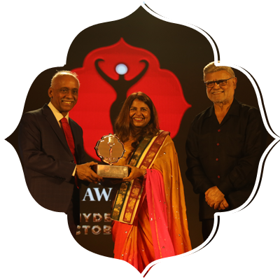 Elahe Hiptoola, Filmmaker, Championing film and Cluture receiving the award.