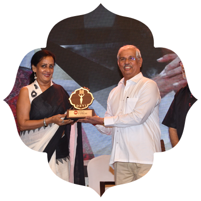 Sheela Kochouseph, entrepreneur who launched the lifestyle and innerwear brand  V Star, who helps fellow women entrepreneurs pave a path to success, received the Devi Award.