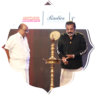 The 38th Devi Awards at Kochi begins with a traditional lamp-lighting ceremony by Chief guest Union Minsiter Suresh Gopi , Prabhu Chawla, TNIE Editorial Director, KV Thomas Keraa government envoy in Delhi, Lakshmi Menon , CEO of The New Indian Express