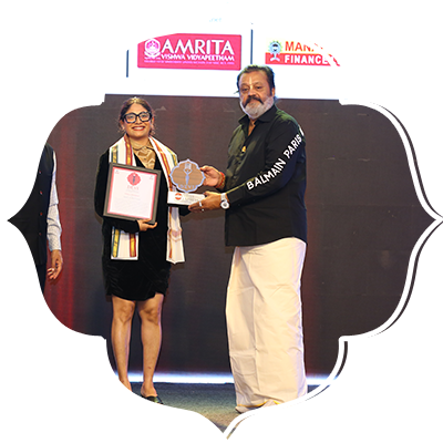 Celebrating a voice that moves hearts: Abhaya Hiranmayi receives the Devi Award.