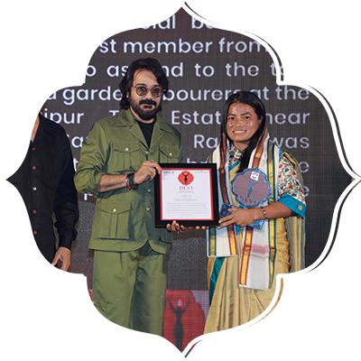 From tea gardens to the national stage-Sandhya Rai is honoured as Devi of Courage at Devi Awards 2026.